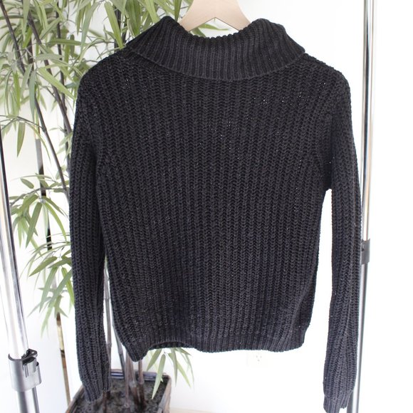 Rut & Circle Chunky Black Knit Turtleneck Sweater - Picture 2 of 4
